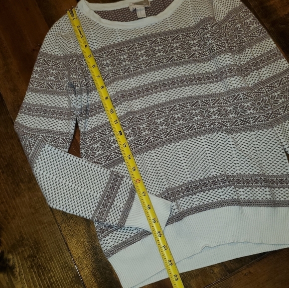 Tan Brown Striped Crew Neck Sweater - XS - Picture 3 of 9
